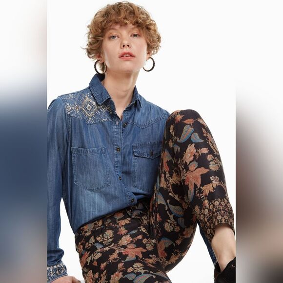 Desigual Exotic Cropped Jeans Size 46/14 - Picture 4 of 16